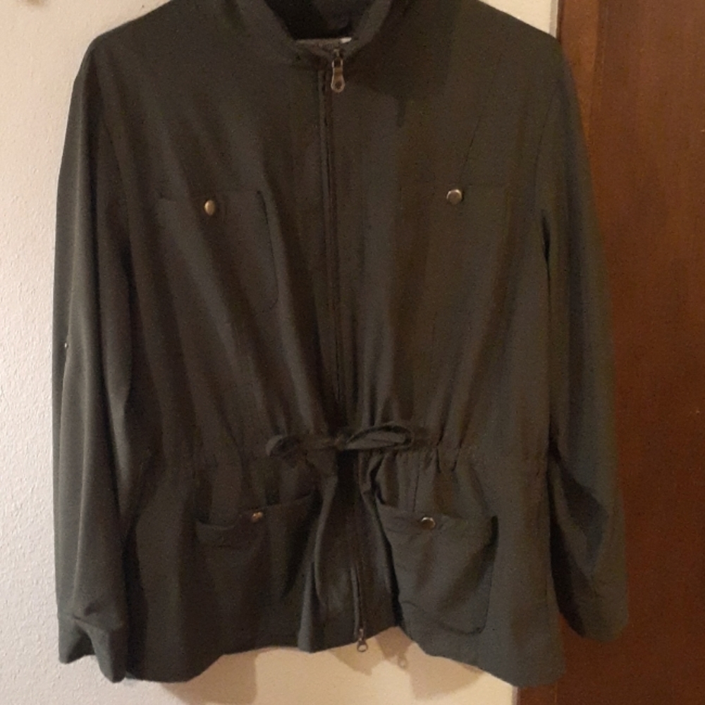 Olive green, light spring jacket, LP